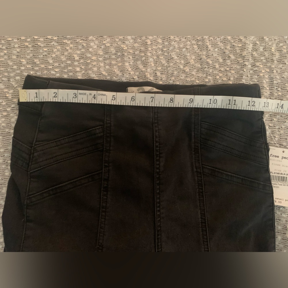Free People Feel Alright Pull On Denim Black High Waisted Stretch NWT- SZ 26 - Picture 6 of 8